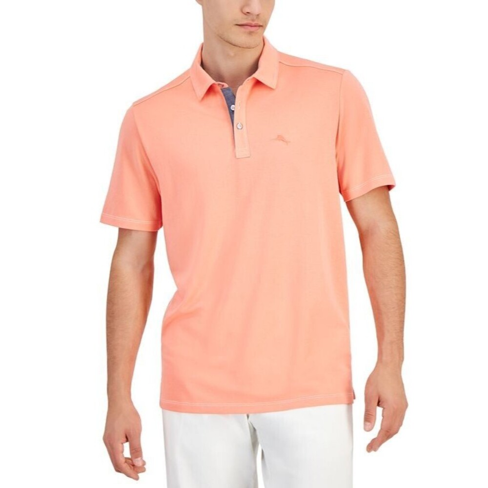 Tommy Bahama Men's Kohala Peak Soft Fabric Short-Sleeve Polo Shirt Peach XXL - Picture 1 of 6